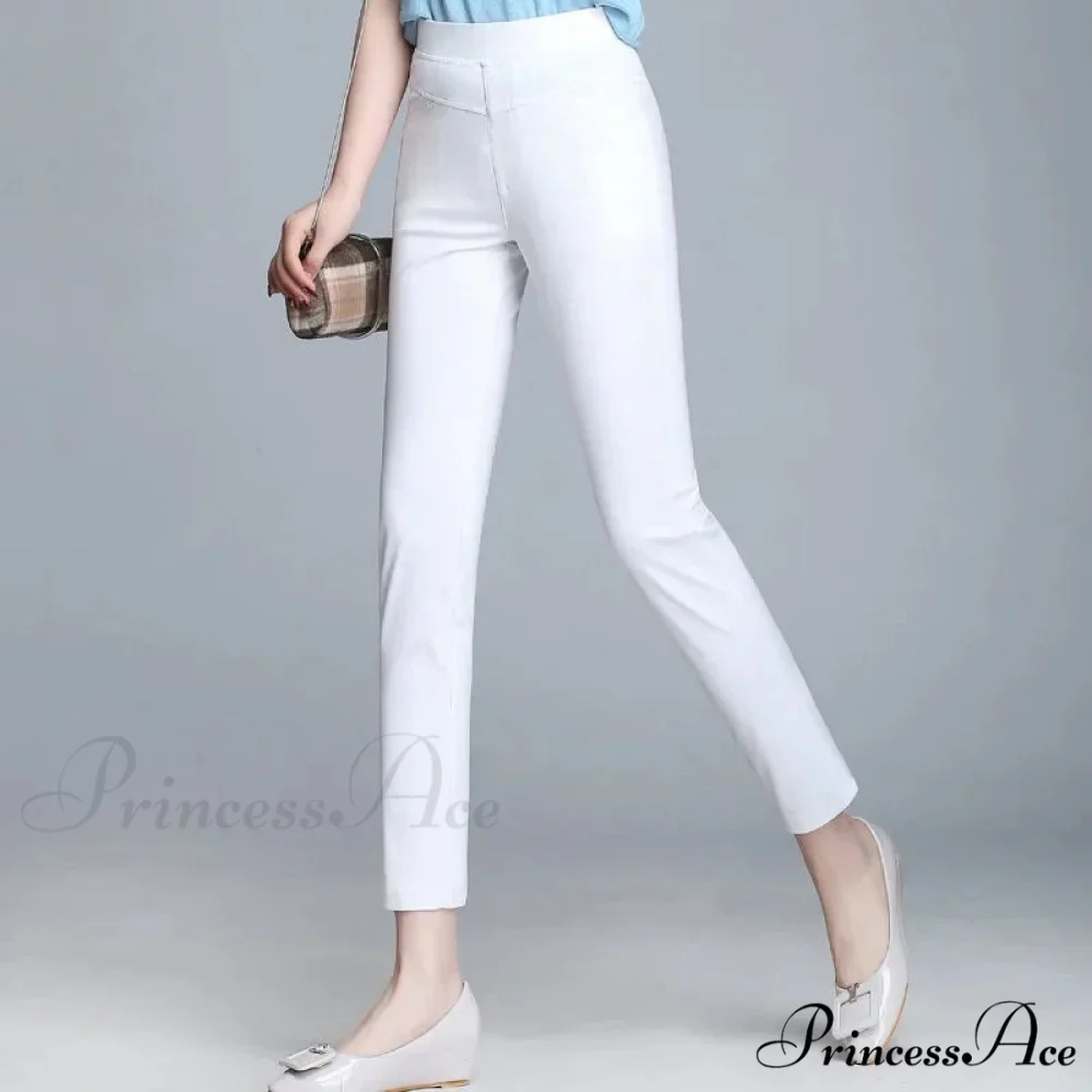 Candy Color Stretch Pencil Capris Pants - Image 11