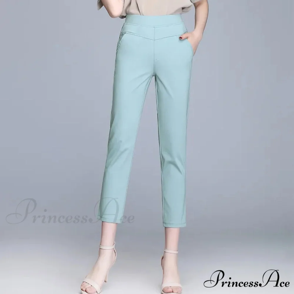 Candy Color Stretch Pencil Capris Pants - Image 13