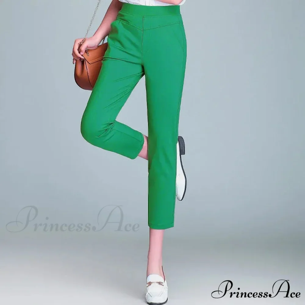 Candy Color Stretch Pencil Capris Pants - Image 14