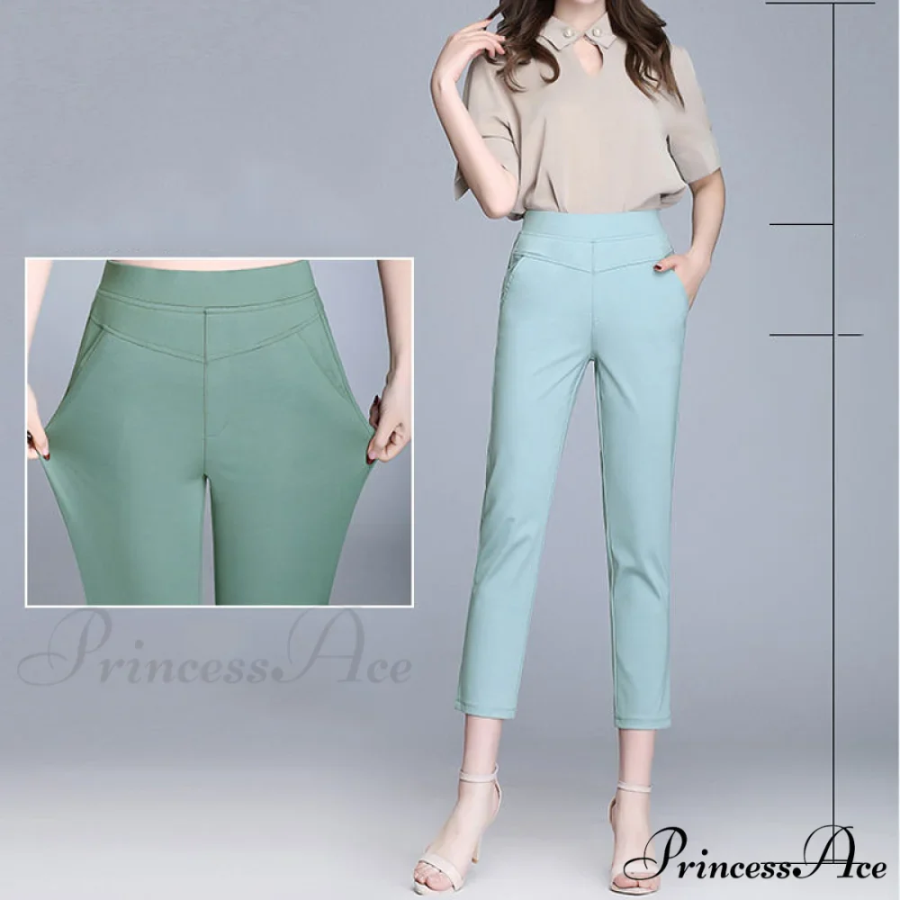 Candy Color Stretch Pencil Capris Pants - Image 2