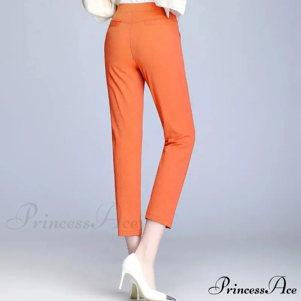 Candy Color Stretch Pencil Capris Pants - Image 3