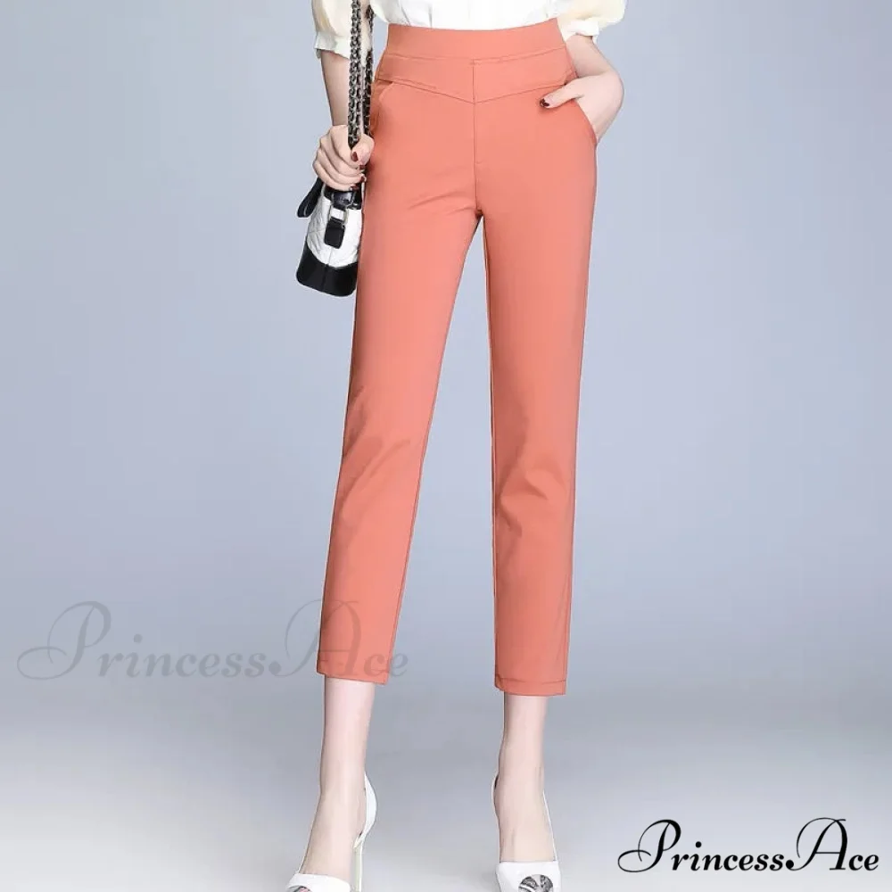Candy Color Stretch Pencil Capris Pants - Image 7