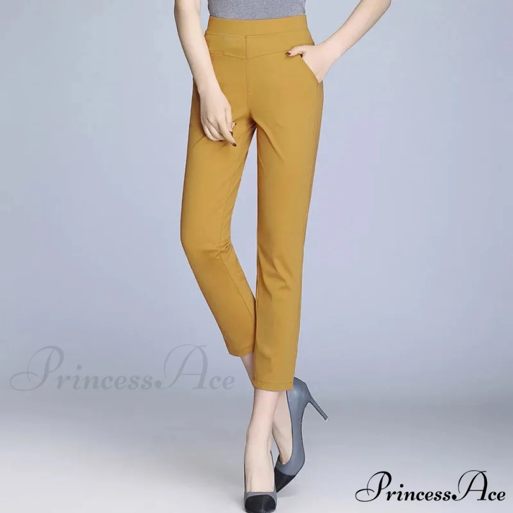 Candy Color Stretch Pencil Capris Pants - Image 9