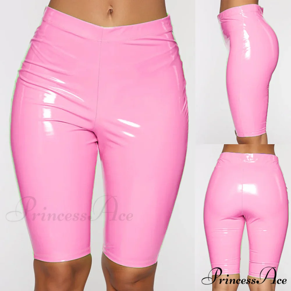 Sexy Wet Look PU Leather Shorts - Image 6