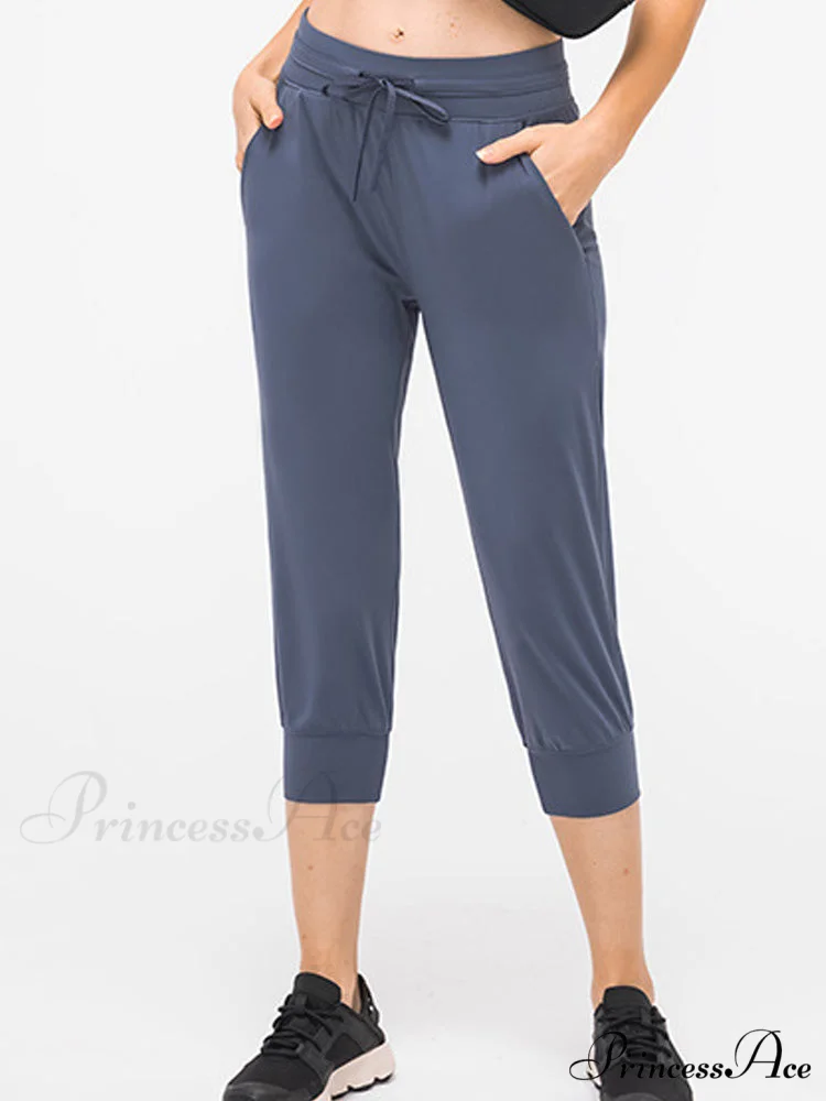 Crop Running Active Lounge Jogger Capris Pants - Image 2