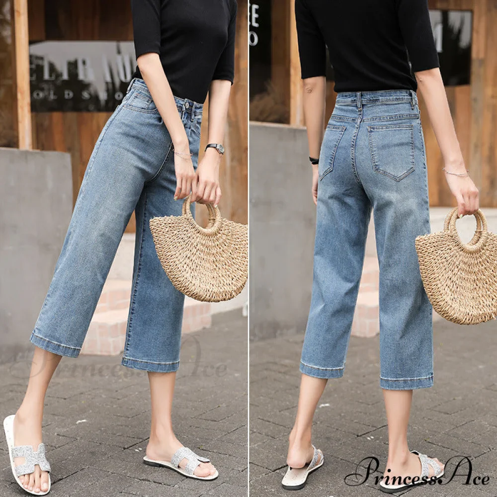 Fashion Straight Capri Jeans Pants - Image 2