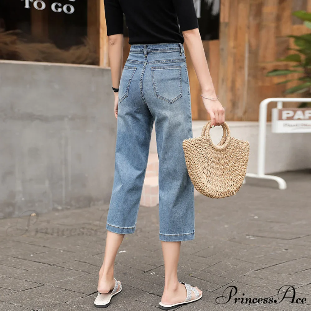 Fashion Straight Capri Jeans Pants - Image 3