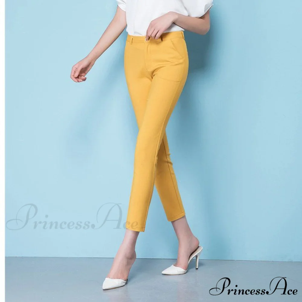 Slim Straight All Match Casual Capris Pants - Image 2