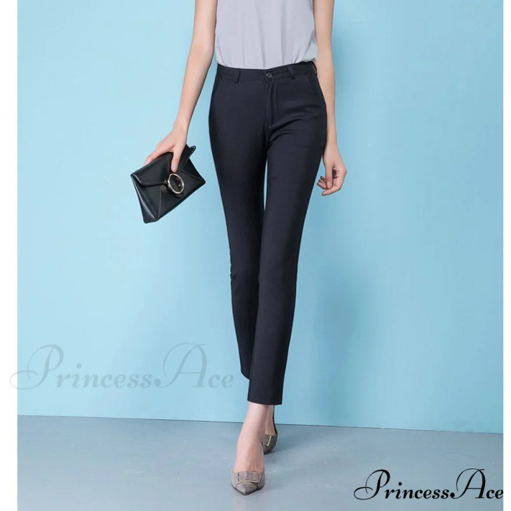Slim Straight All Match Casual Capris Pants - Image 3