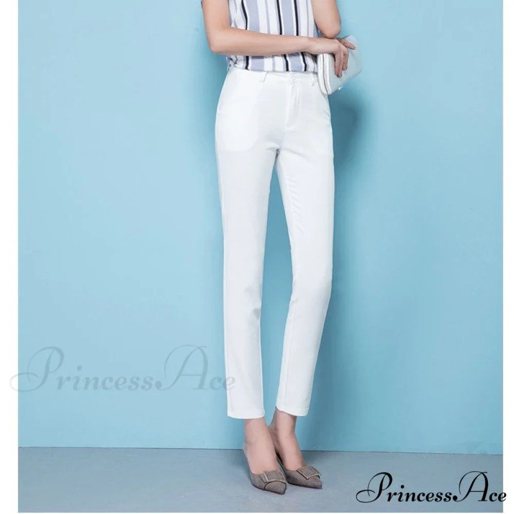 Slim Straight All Match Casual Capris Pants - Image 4