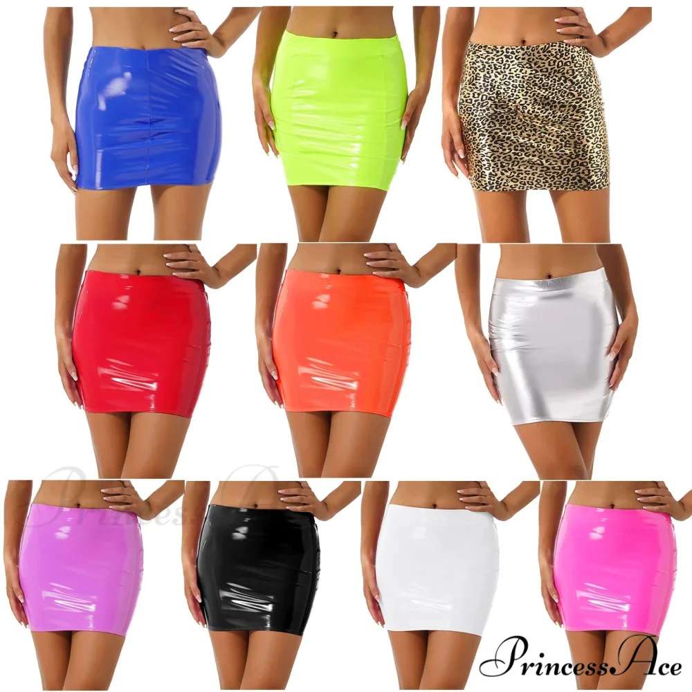 Latex Patent Leather Miniskirt - Image 5