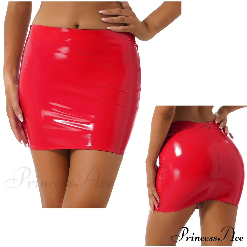 Latex Patent Leather Miniskirt - Image 7
