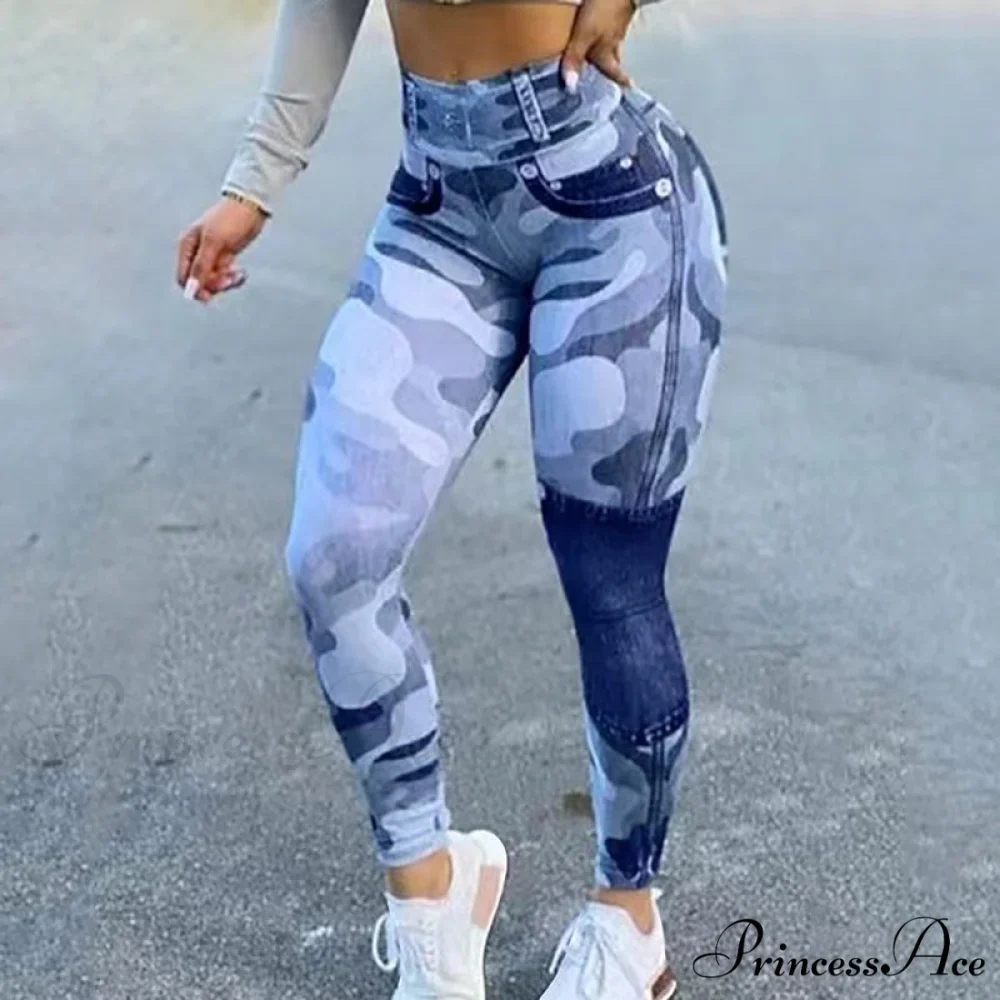 New Fashion Camouflage Print Skinny Pants - Image 3