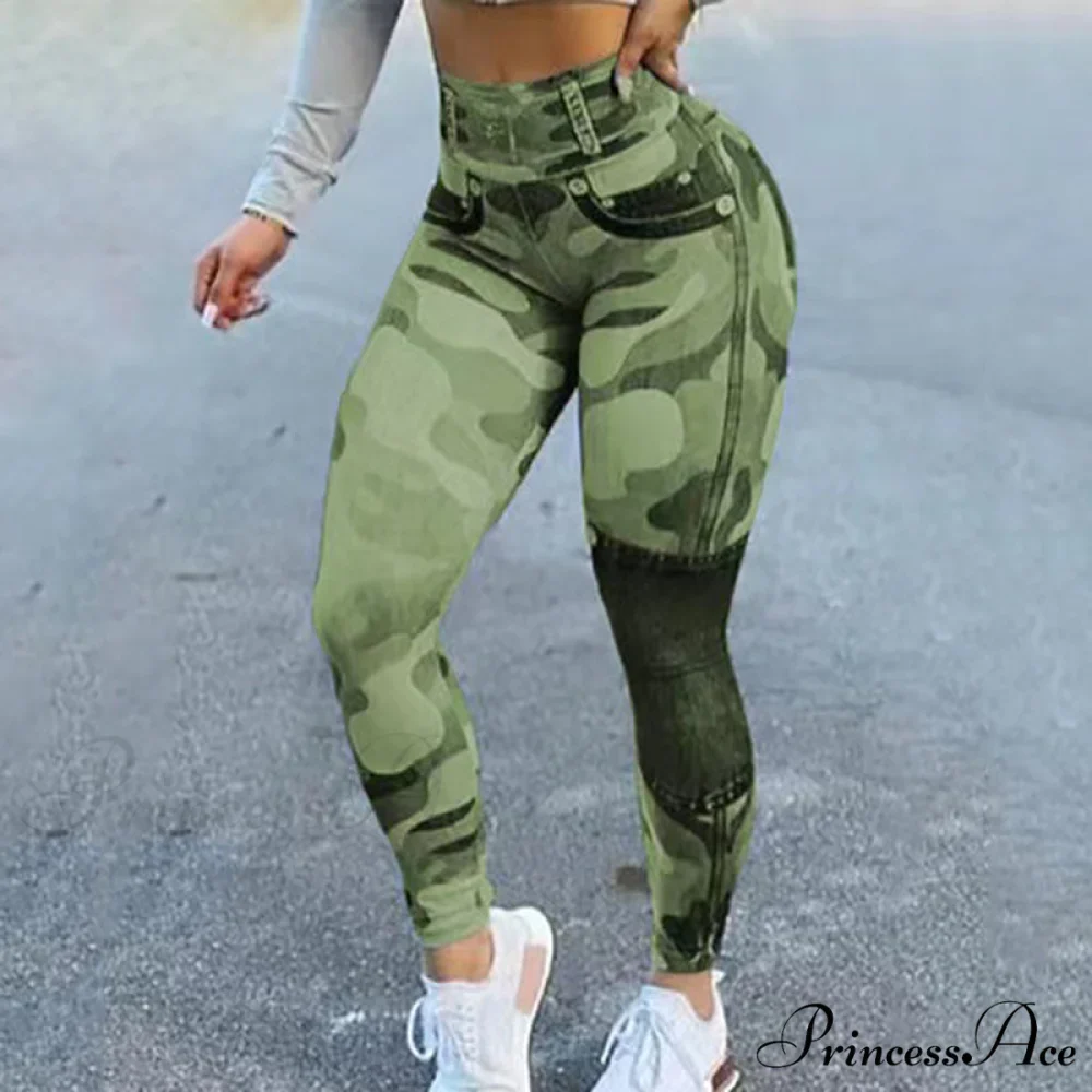 New Fashion Camouflage Print Skinny Pants - Image 4