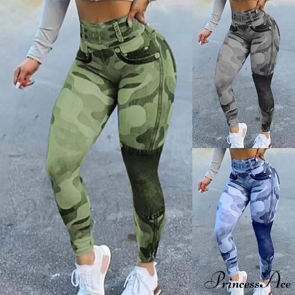 New Fashion Camouflage Print Skinny Pants - Image 5