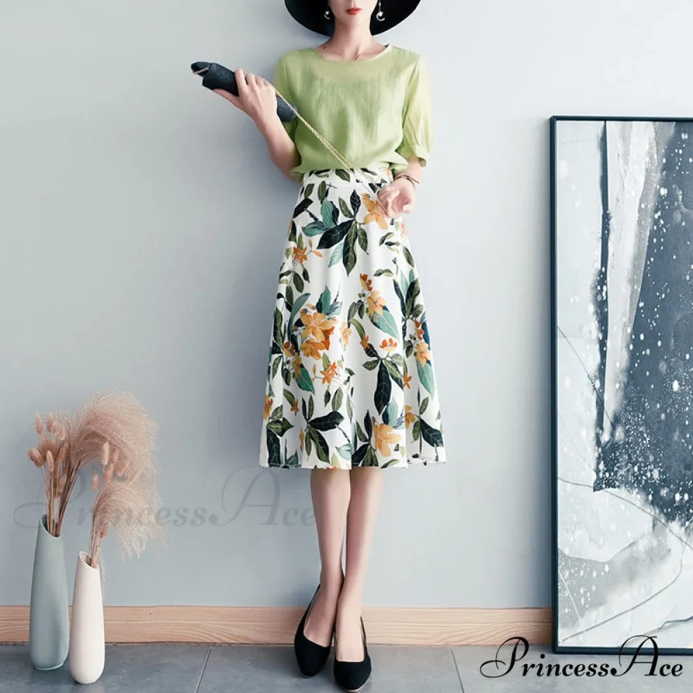 Satin Office Lady Silk Midi Skirts - Image 10