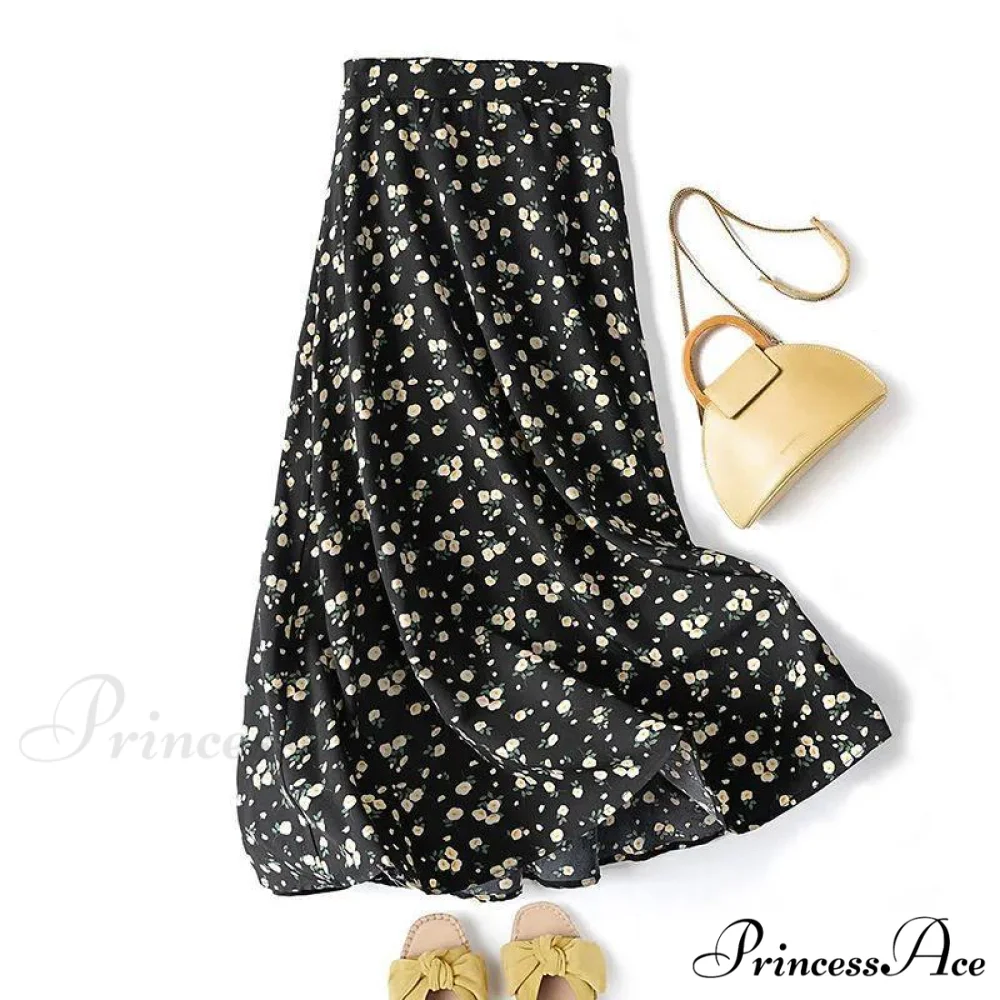 Satin Office Lady Silk Midi Skirts - Image 7