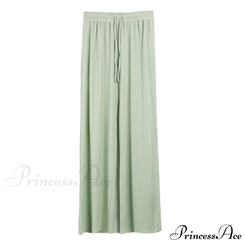 New Ladies Ice Silk Light Wide Leg Trousers - Image 11