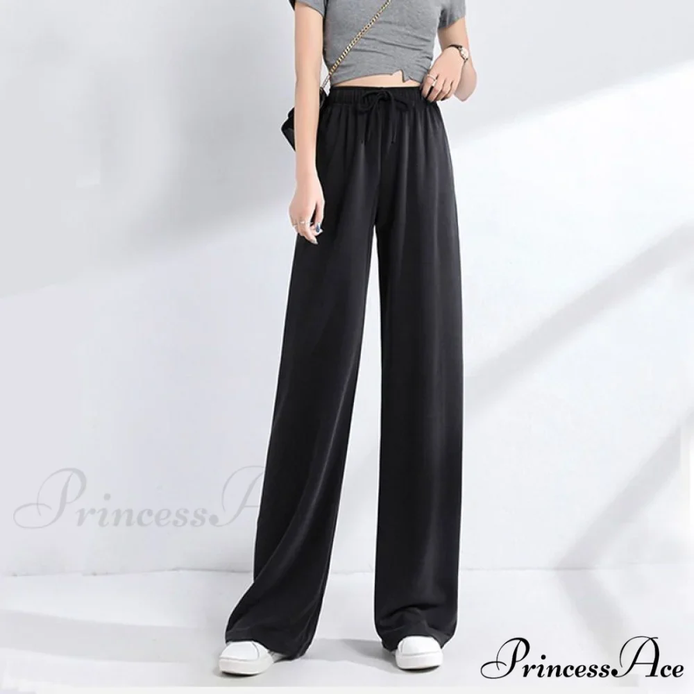 New Ladies Ice Silk Light Wide Leg Trousers - Image 3