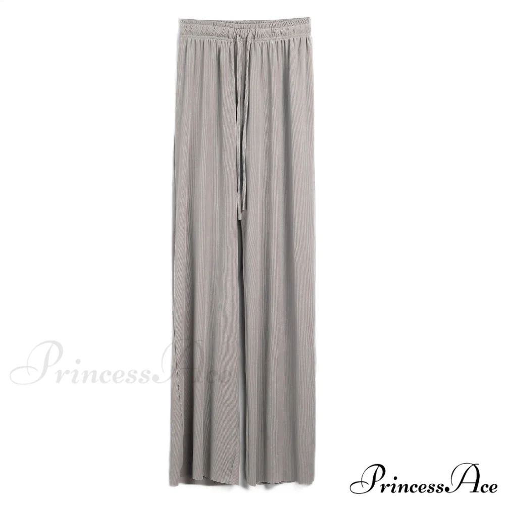 New Ladies Ice Silk Light Wide Leg Trousers - Image 9