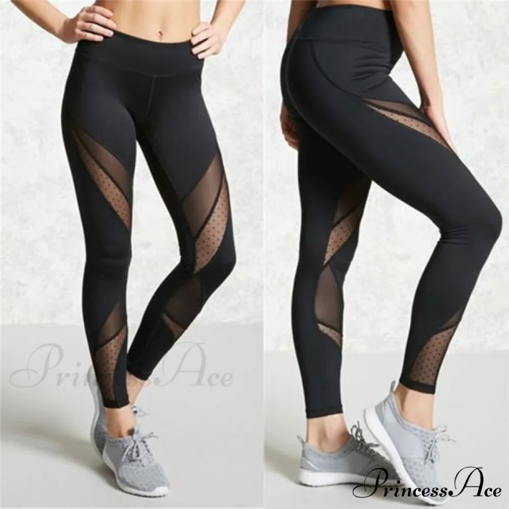 Hot Fashion Mesh Patchwork Leggings - Image 2