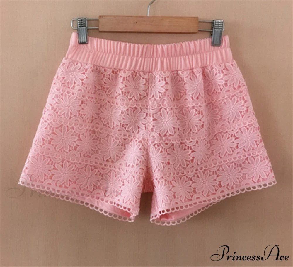 Elastic High Waist Lace Shorts - Image 10