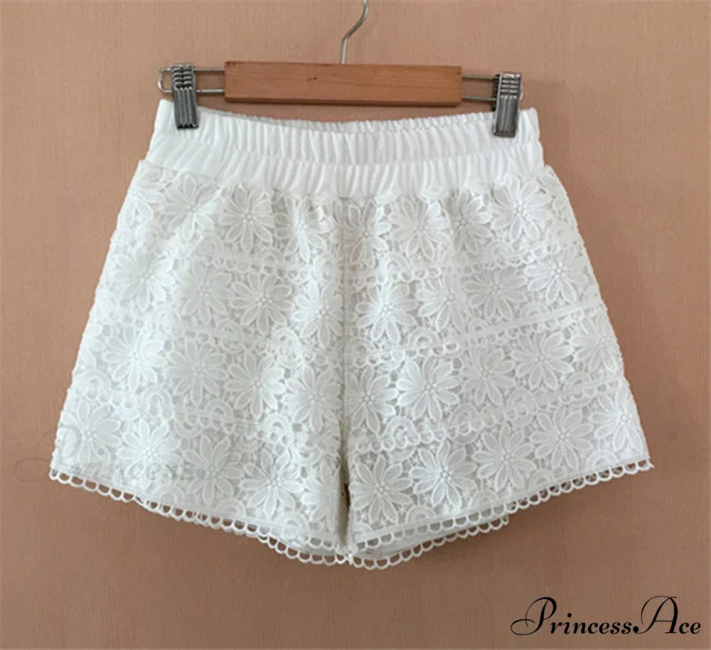Elastic High Waist Lace Shorts - Image 7