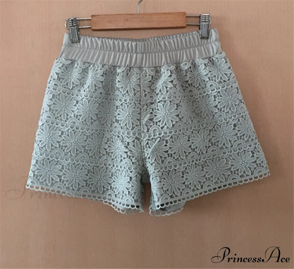 Elastic High Waist Lace Shorts - Image 8