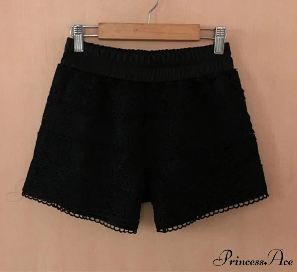 Elastic High Waist Lace Shorts - Image 9
