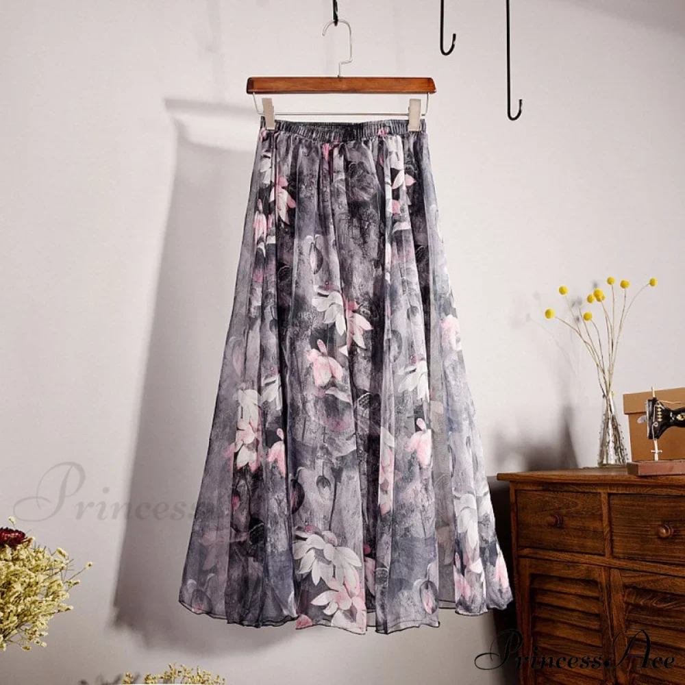 Fashion Florals Print Long Skirt - Image 10