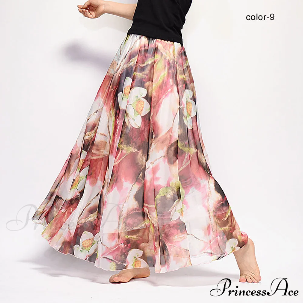 Fashion Florals Print Long Skirt - Image 12