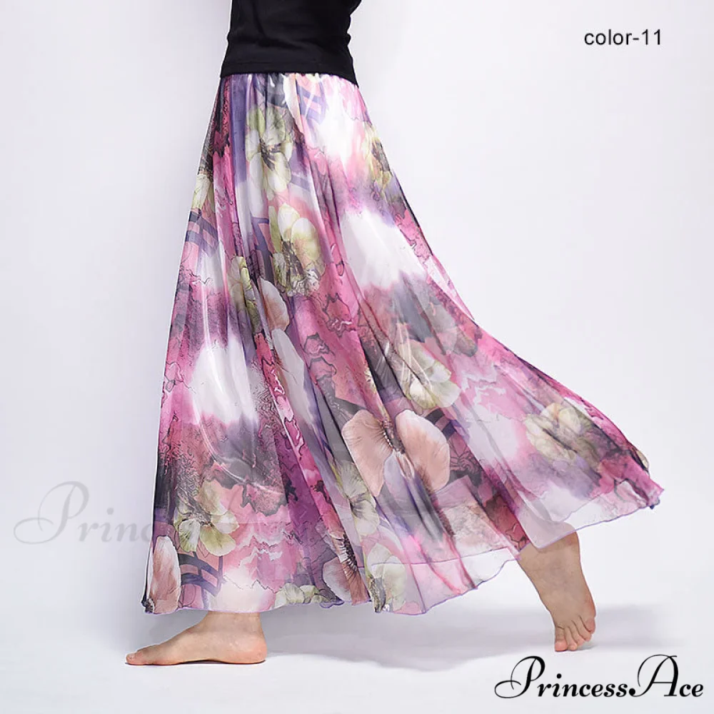 Fashion Florals Print Long Skirt - Image 14