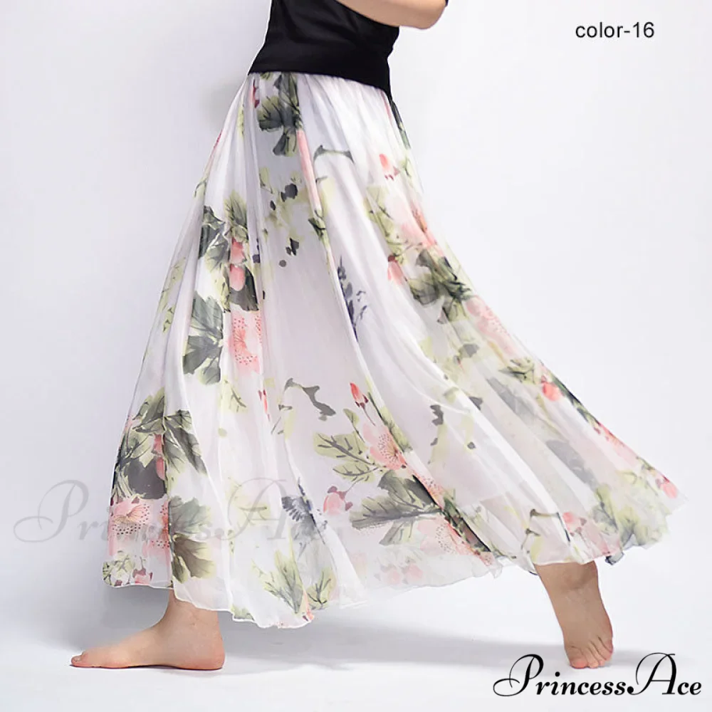 Fashion Florals Print Long Skirt - Image 17