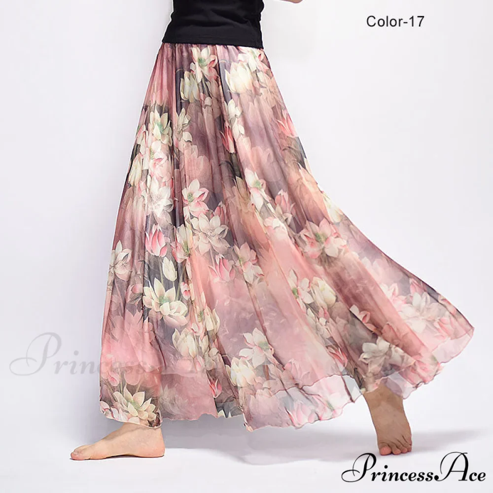Fashion Florals Print Long Skirt - Image 18