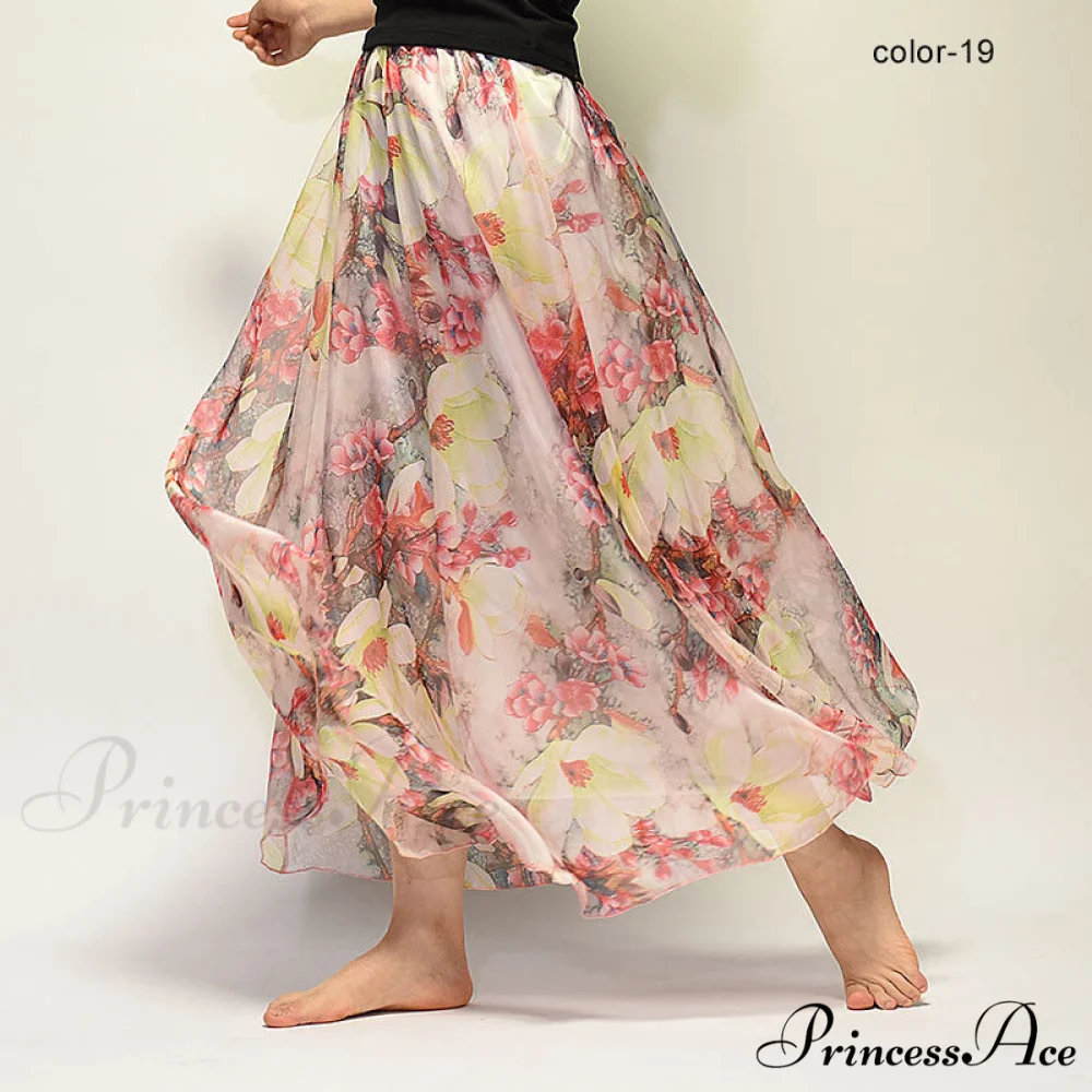 Fashion Florals Print Long Skirt - Image 20