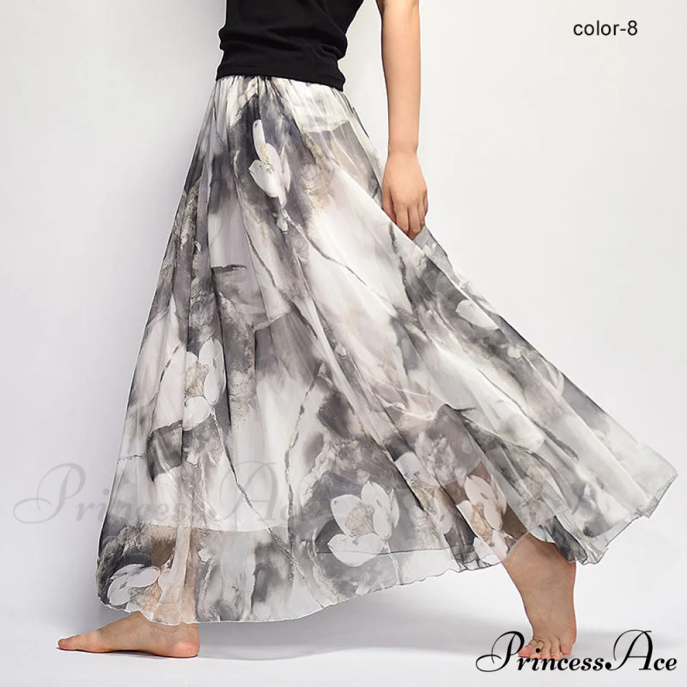 Fashion Florals Print Long Skirt - Image 3