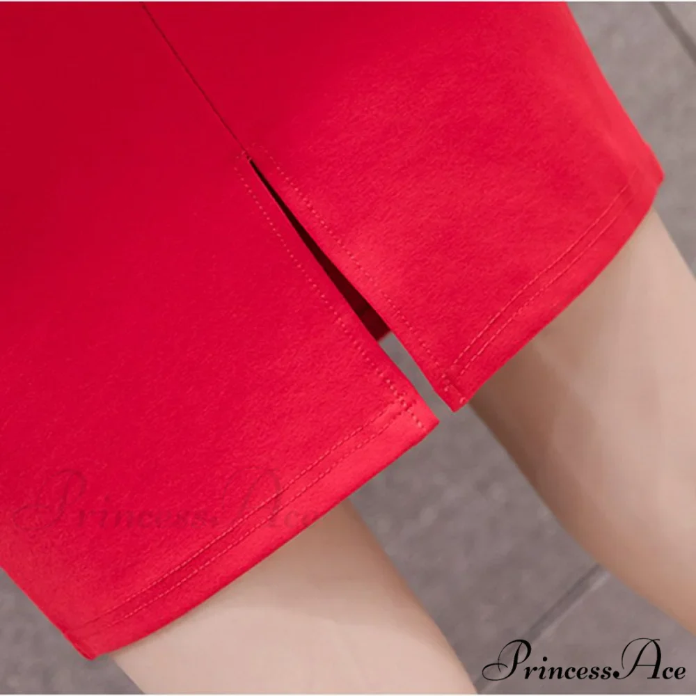 Black Oversized High Waist Work Slim Pencil Skirt - Image 5