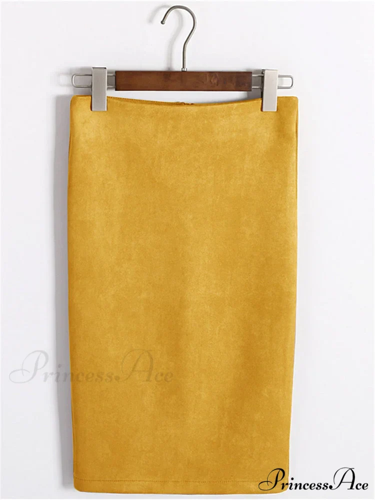 Multi Colors Korean Fashion Suede Midi Skirts - Image 10