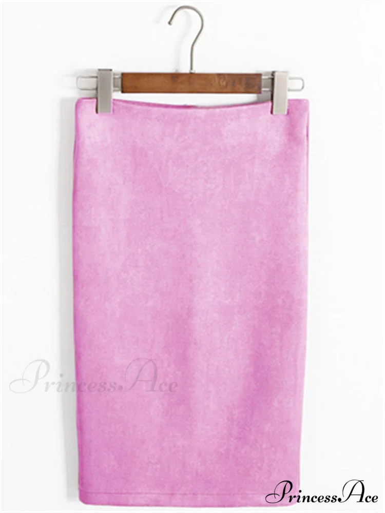 Multi Colors Korean Fashion Suede Midi Skirts - Image 15