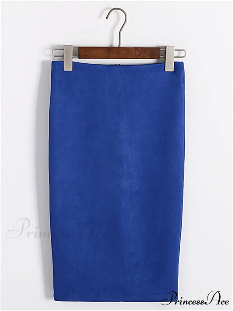 Multi Colors Korean Fashion Suede Midi Skirts - Image 7