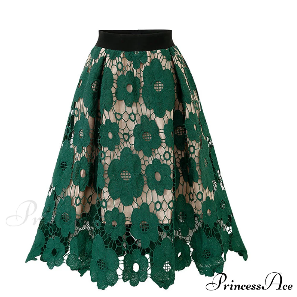 Elegant Flower Hollow Out Lace Skirts - Image 4