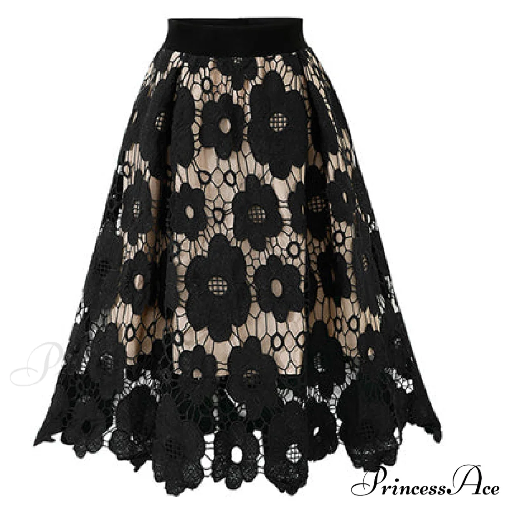 Elegant Flower Hollow Out Lace Skirts - Image 7