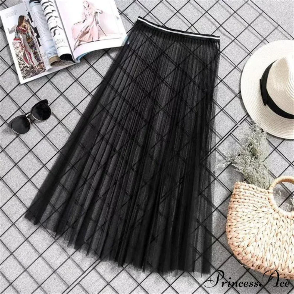 Sexy Mesh Lace Transparent Long Tulle Skirt - Image 10