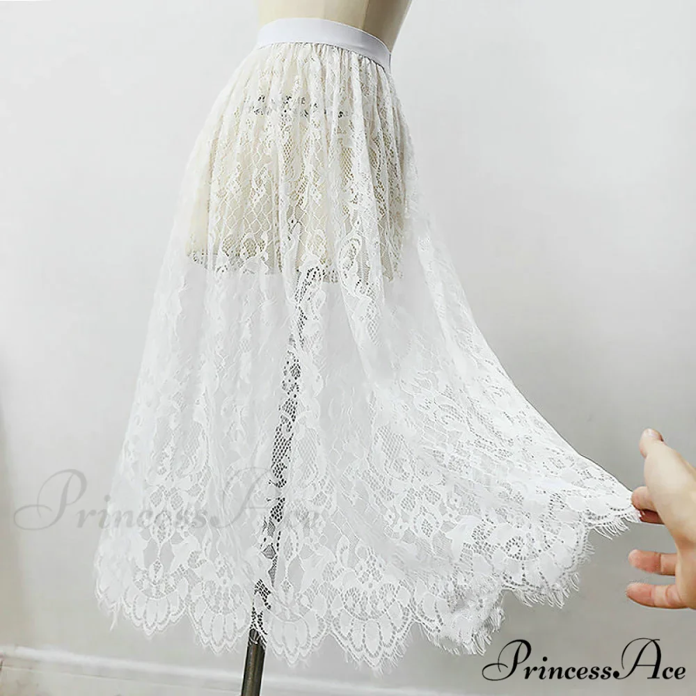 Sexy Mesh Lace Transparent Long Tulle Skirt - Image 2