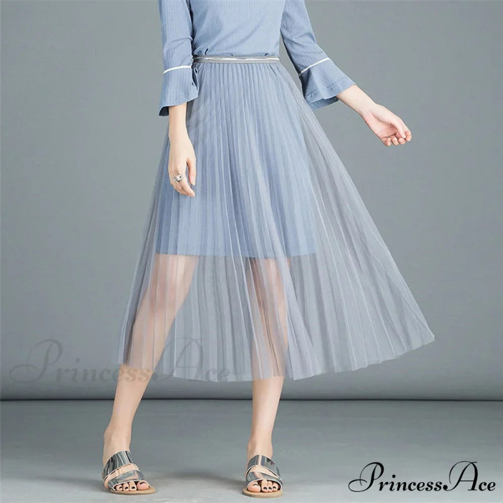 Sexy Mesh Lace Transparent Long Tulle Skirt - Image 3