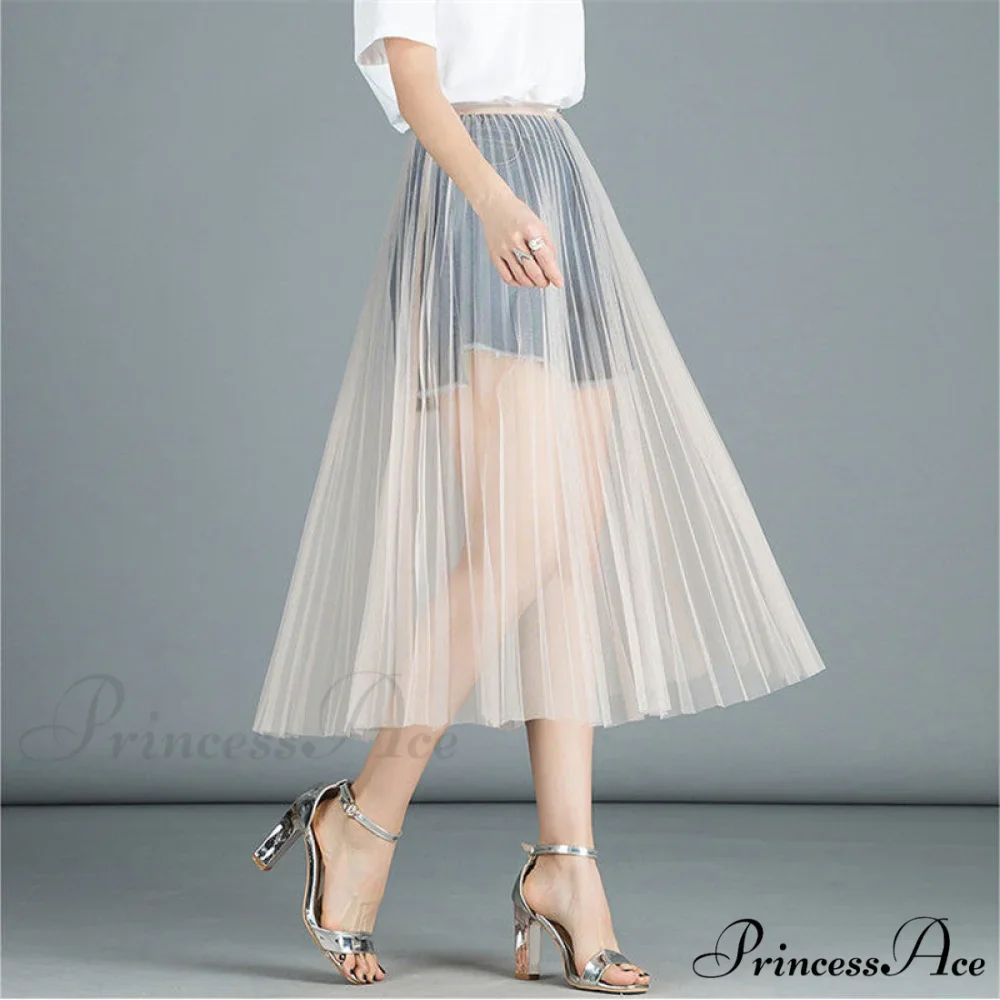 Sexy Mesh Lace Transparent Long Tulle Skirt - Image 4