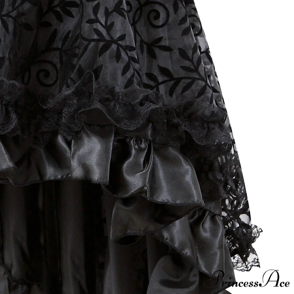 Sexy Steampunk Lace Floral Skirt - Image 6