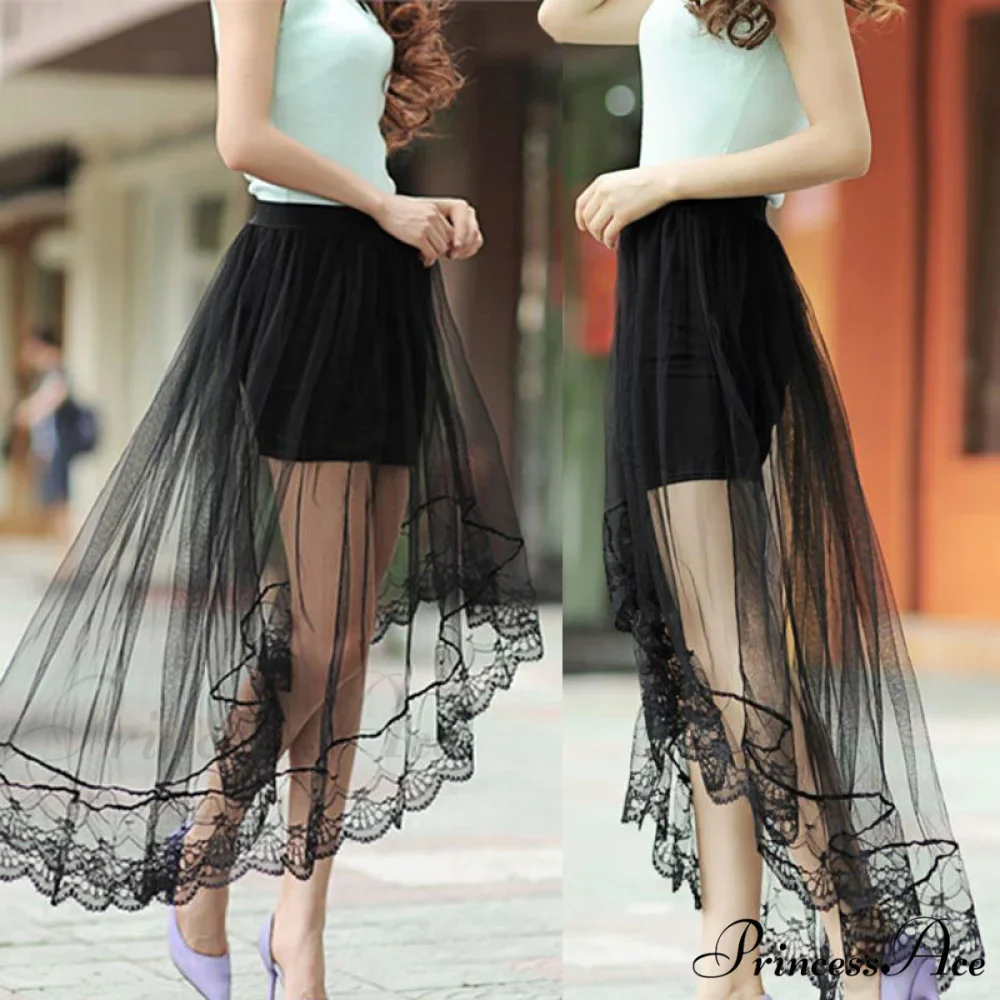 Vintage Stretch High Waist Lace Skirt - Image 2
