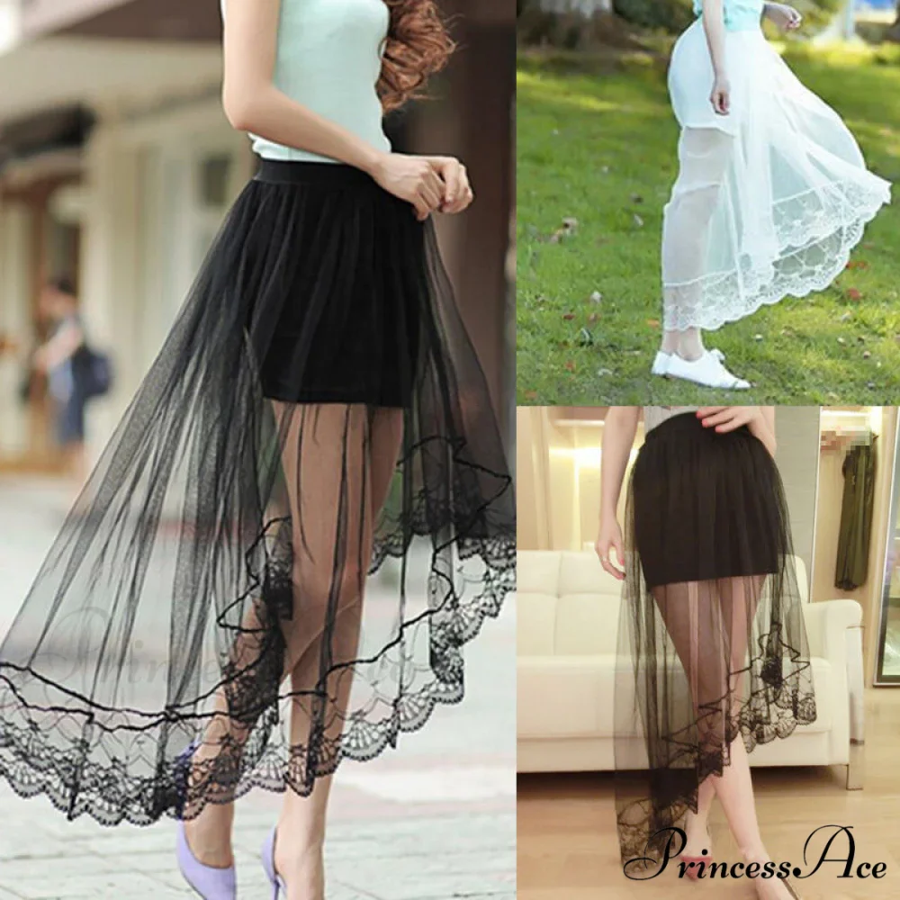 Vintage Stretch High Waist Lace Skirt - Image 3