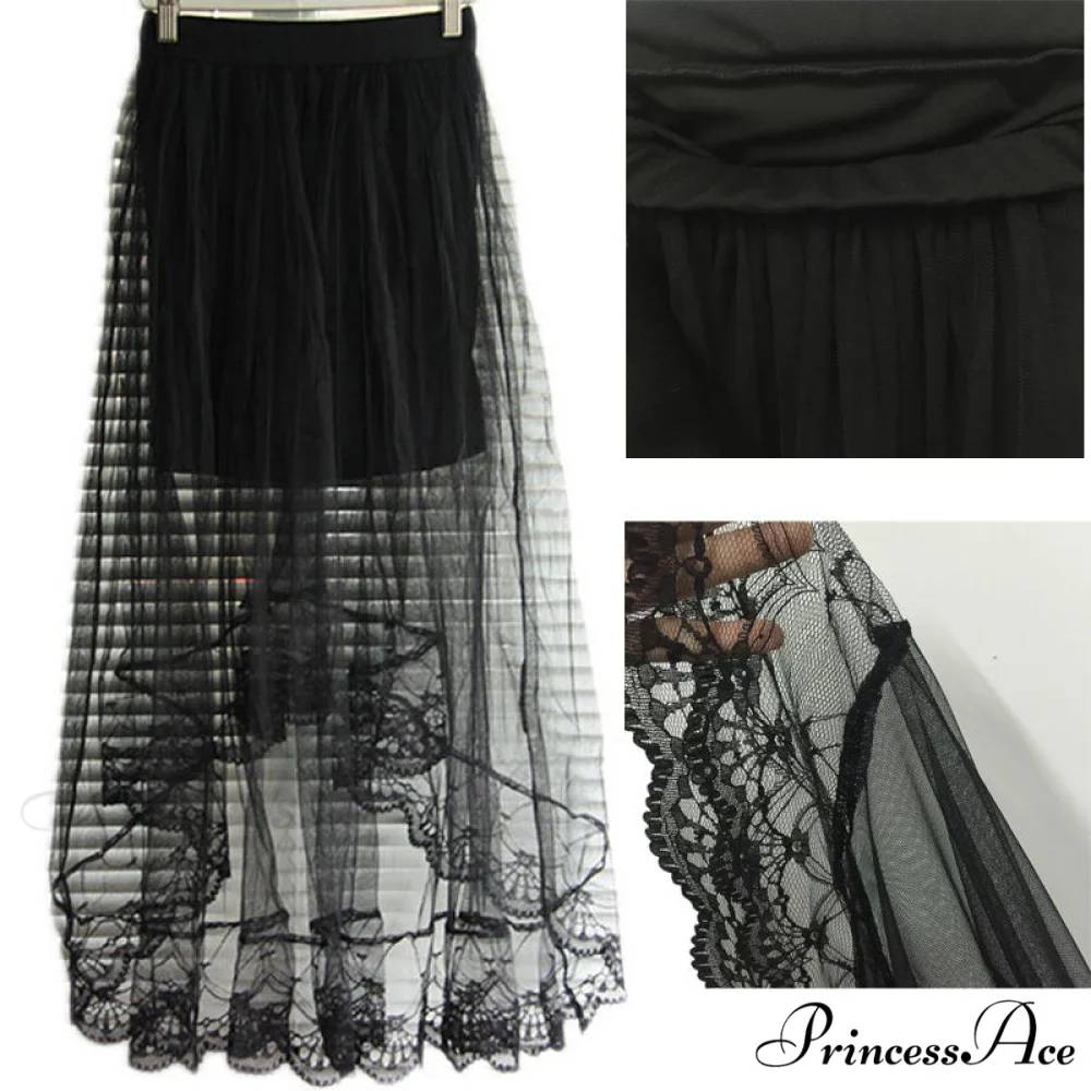 Vintage Stretch High Waist Lace Skirt - Image 6
